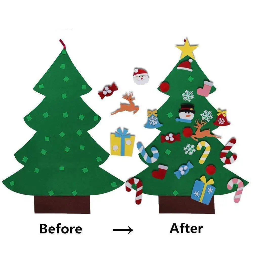 22019 New Products DIY Christmas Felt Christmas Decorations  Family Party Decoration Children Christmas Puzzle Games