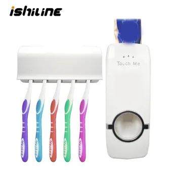 

High Quality Bathroom Sets New Automatic Toothpaste Dispenser Toothbrush Holder Set