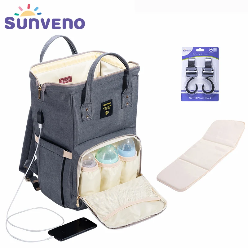 SUNVENO de momia maternidad pañal bolso de bolsa de viaje Mochila De cochecito de bebé, bolsa de bebé pañal mochila - 1