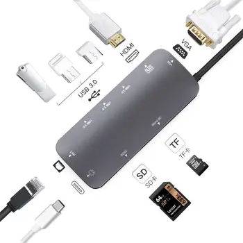 

USB C Hub Adapter Type-c to Hub Hdmi VGA Adapter