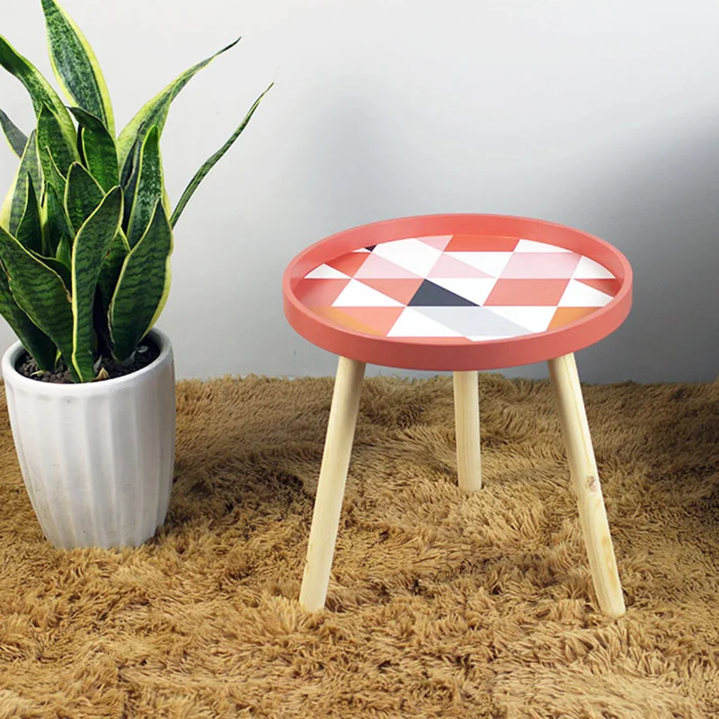 Nordic Small Fresh Mini Coffee Tables Creative Wood Low Table Round Tables Living Room Furniture Home Furniture Home Decorations
