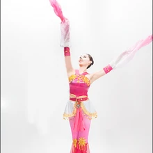 Тибетский танец выполнение Классическая Танцы костюм Китайский традиционный танец костюм женский сценическое платье для танцев