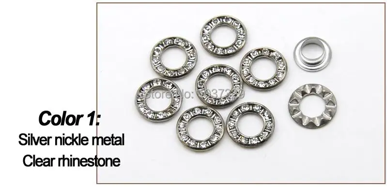 RE-12mm-001 80 компл./лот 3 цвета 12 мм круглые металлические медные Стразы люверсы хрустальные алмазные люверсы стеклянные люверсы