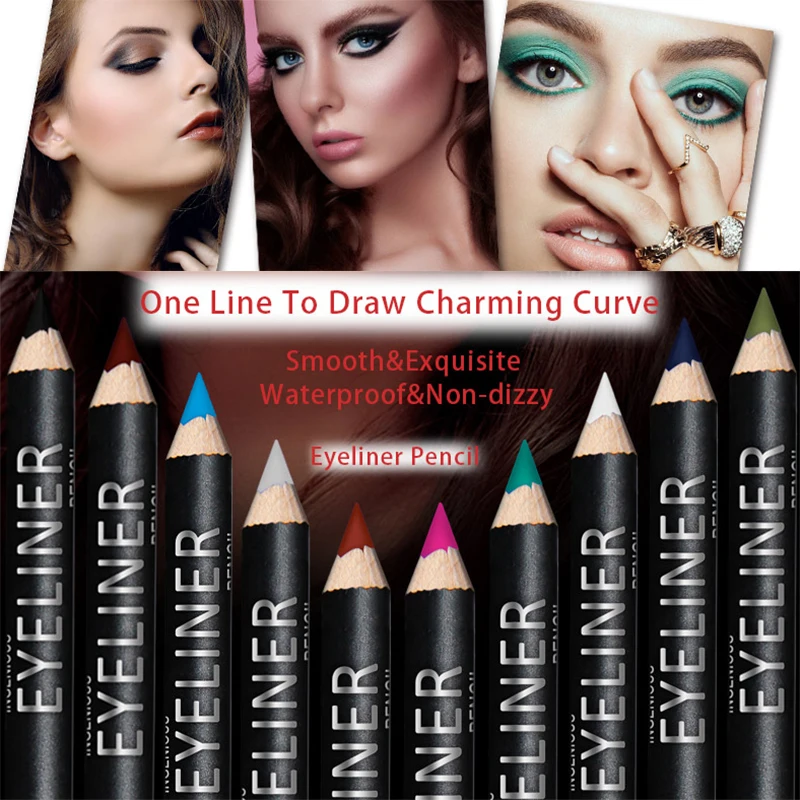 

12 Pcs/set Eye Liner Colorful Eyeliner Pencil Long Lasting Eye liner Pencil Pen Cosmetic Make Up Set Kit Women Beauty