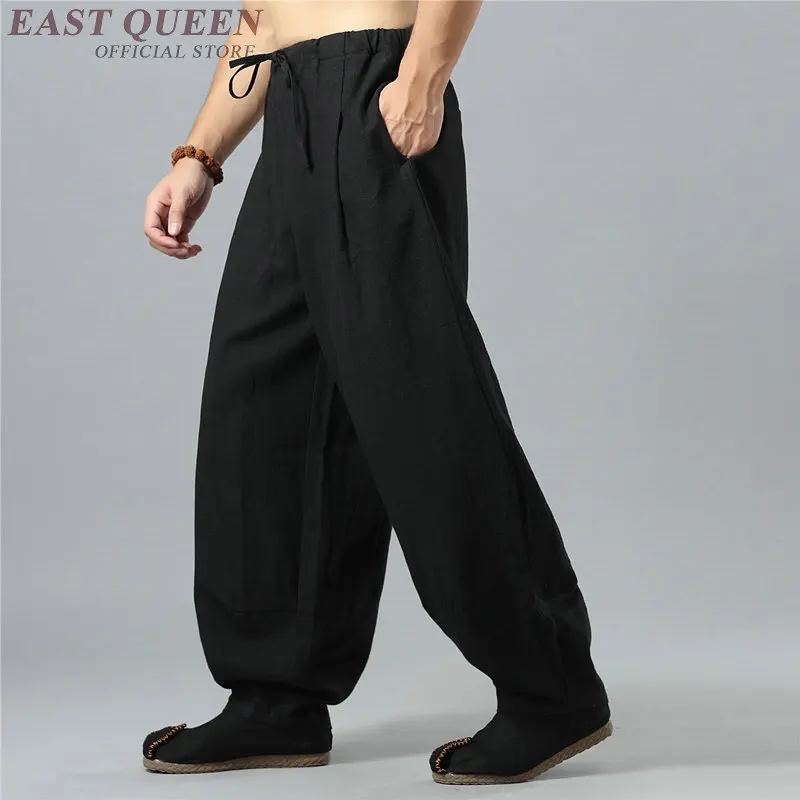 Китайские традиционные кунг-фу ушу Брюки Одежда для мужчин льняные Восточный стиль широкие брюки уличная одежда KK2263
