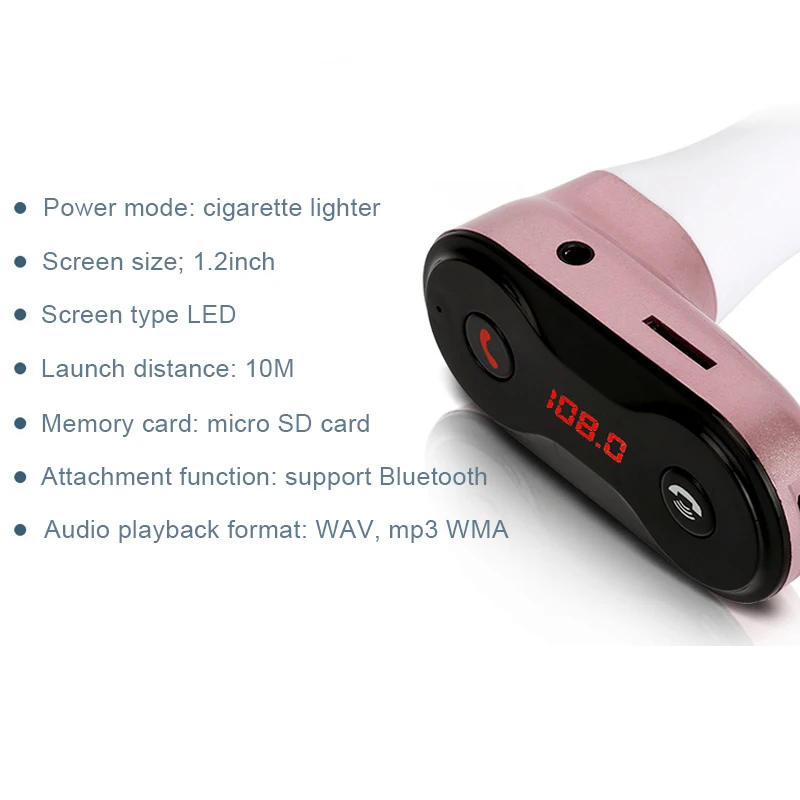 Музыкальный плеер мини Беспроводной Bluetooth MP3 хэндс фри FM передатчик Aux модулятор