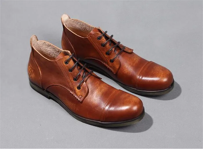 Мужские деловые модельные туфли из воловьей кожи с перфорацией; универсальные туфли-оксфорды ручной работы; кожаные туфли на шнуровке с круглым носком