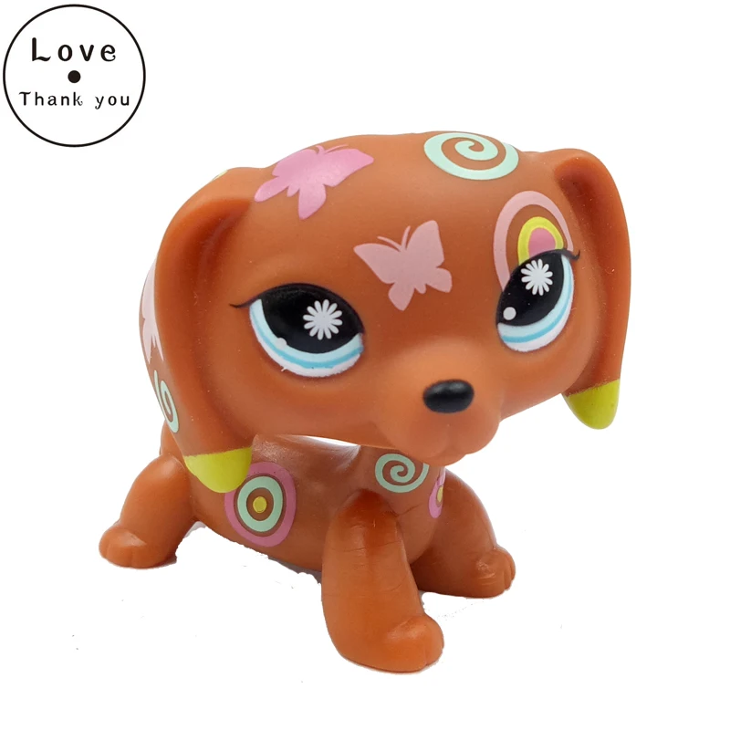 

original pet shop lps toys dachshund #1010 brown postcard Tattoo puppy dog old rare collection figure