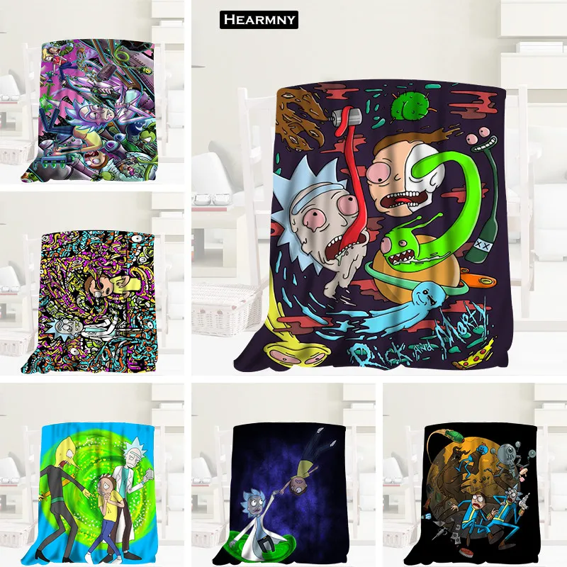 HEARMNY ريك و Morty بطانية النوم غطاء البطانيات اليوغا كنبة مكتب بطانية السرير غطاء السفر لينة الدافئة رمي بطانية ل الكبار