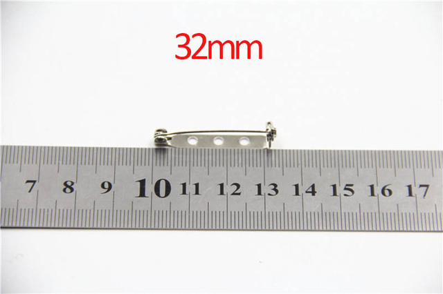 Metal Brooch Pins Base 20/25/30/38mm Brooch Back Safe Lock Bar Badge Holder Findings for Diy Jewelry Making Accessories