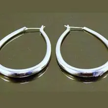 Падение! 925 пробы Серебряный Большой овальный серьги, 925 серебряные ювелирные изделия