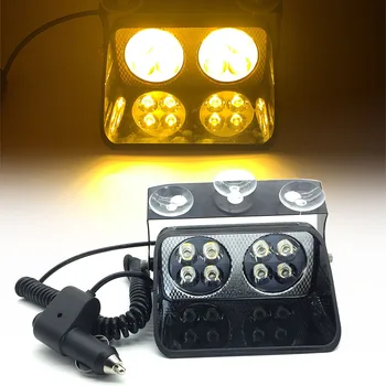 

24W 8 LED Car Strobe Light S8 Viper Car Windshield Flash Signal Emergency Fireman Police Beacon Warning Light Red Blue Amber 12V