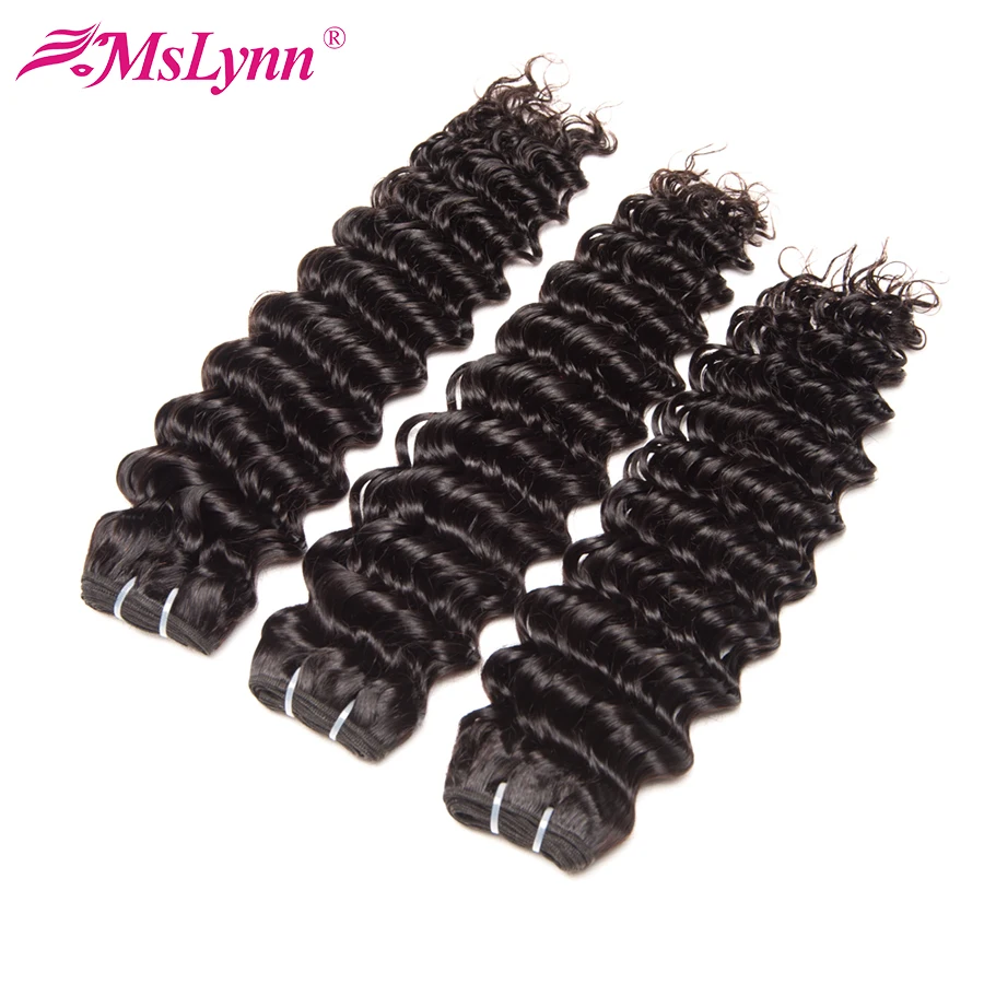 Mslynn Deep Wave Brazilian font b Hair b font Weave Bundles 1 Piece Non Remy font