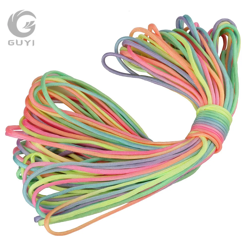 100 Meters (328feet) Rainbow Paracord 4mm 7 Strands Rope 550 Parachute Cord  Cuerda Escalada Paracorde Outdoor Bracelet Kit