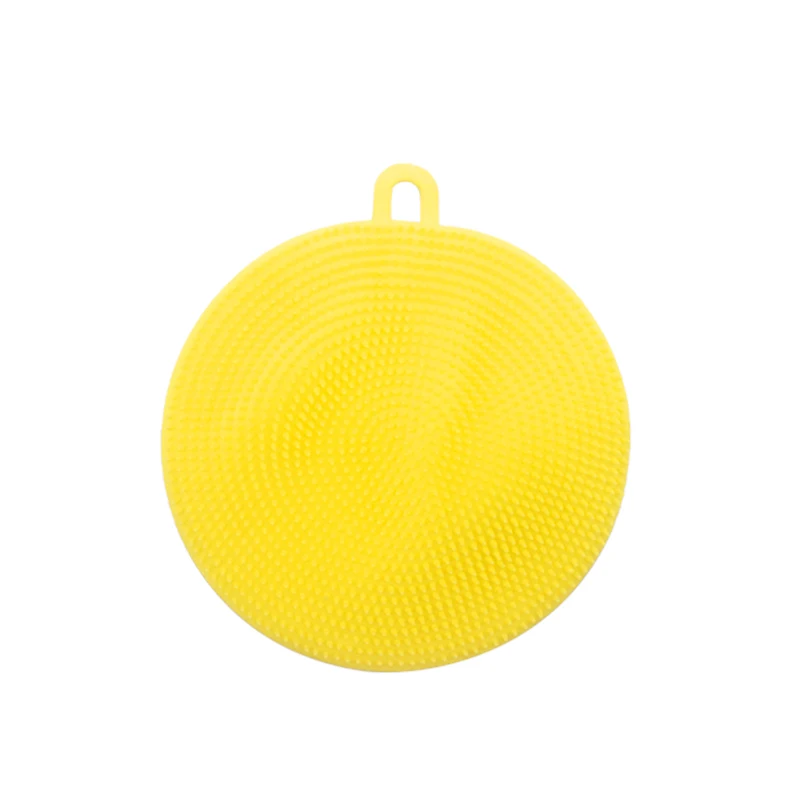 1pcs Yellow Силиконовые блюдо губка для мытья, скребок Кухня очистки антибактериальное средство мягкие чистящие салфетки для антибактериальные кисти Кухня инструменты - Цвет: 1pcs Yellow