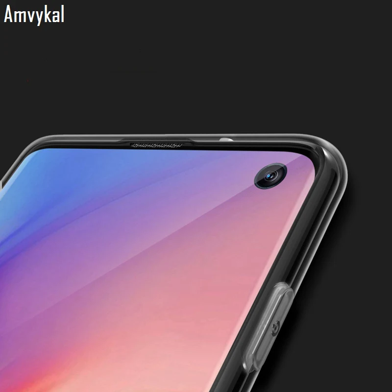 Amvykal для S7 край S8 S9 S10 плюс S10e Note 8 9 чехол противоударный Сгущает 1,2 мм чехол для телефона из мягкого силикона ТПУ с рисунком Блестящий Прозрачный чехол для телефона