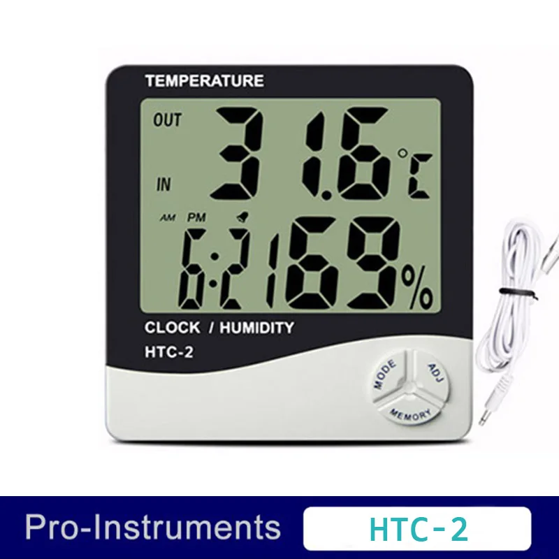 

HTC-2 Electronic digital LCD temperature IN/Out Door thermometer humidity meter Null