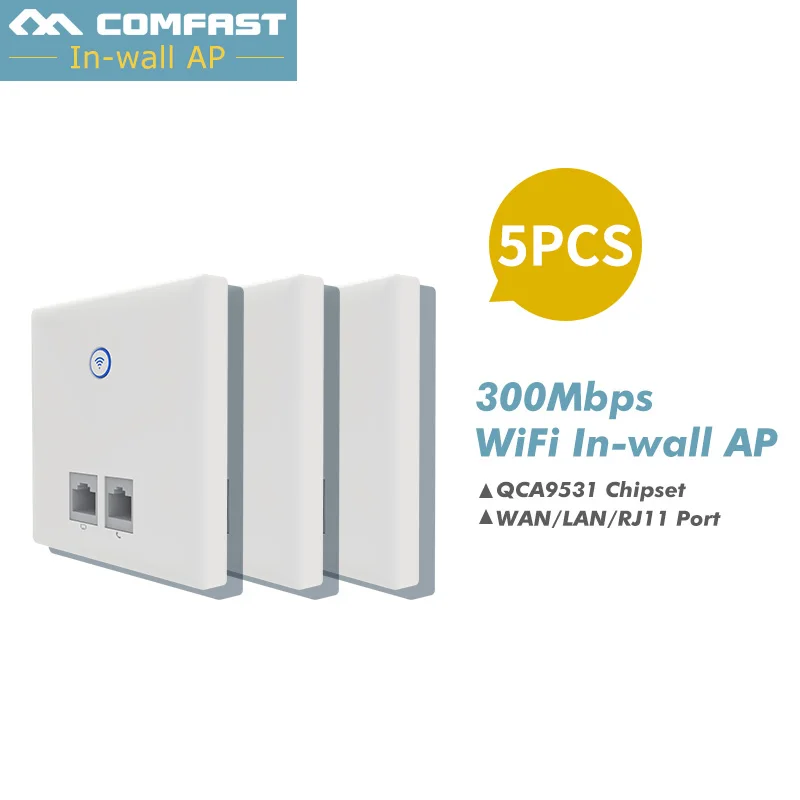 

5Pcs COMFAST CF-E535N IN Wall Embedded Wireless AP Router 300M QCA9531 Wall WIFI Routeur Panel Socket 802.11n hotel in-wall ap