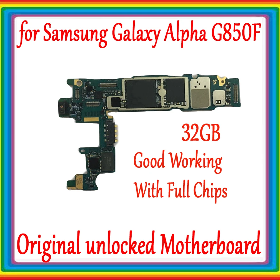 

Original Motherboard For Samsung Galaxy Alpha G850F 32GB Unlocked Mainboard With Chips Europe Version For SM G850F Logic Board
