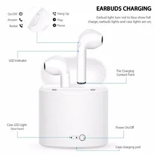 Color optional!i7s TWS with charger Bluetooth earphone Wireless Headphones Headsets Stereo In-Ear Earphones Box for ios Android.