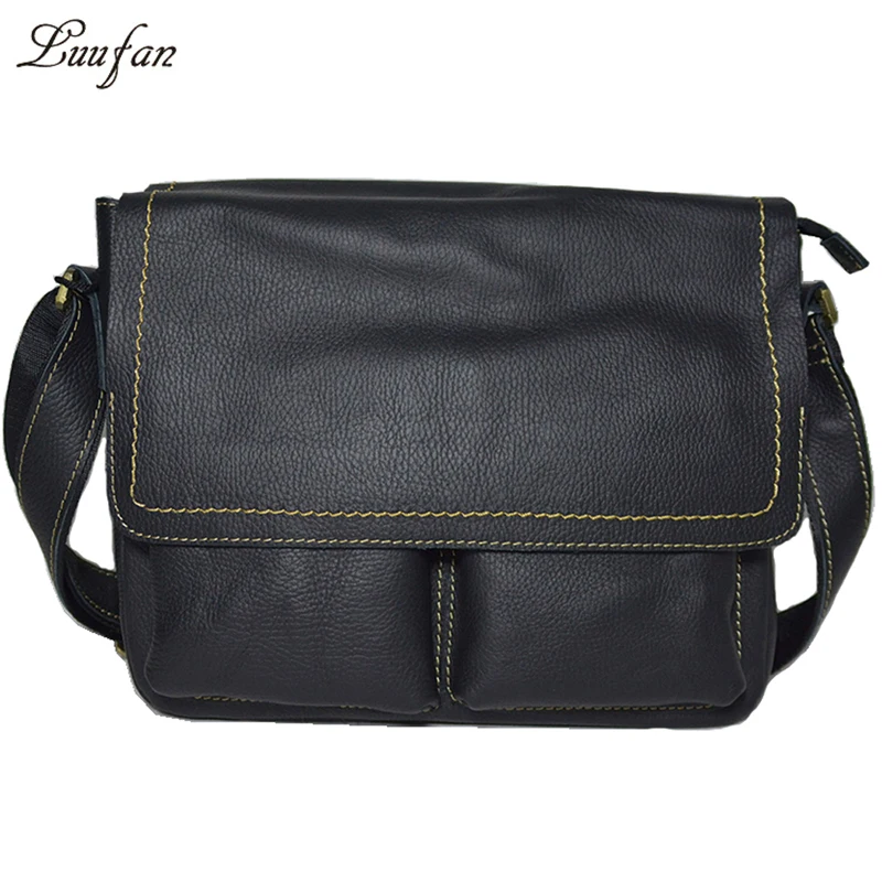 Men's genuine leather laptop shoulder bag genuine leather messenger bag genuine leather school