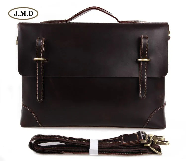 

J.M.D New Arrivals Genuine Vintage Leather Brown Men's Briefcase Laptop Bag Shoulder Bag Fashion Men's Handbag 7228Q