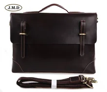 J.M.D New Arrivals Genuine Vintage Leather Brown Men’s Briefcase Laptop Bag Shoulder Bag Fashion Men’s Handbag 7228Q