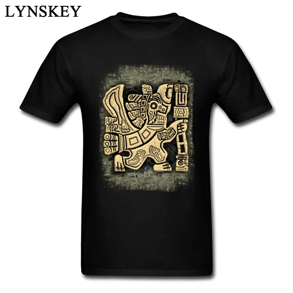 Crew Neck Pure Cotton T Shirts for Male Group Summer/Autumn Tops Shirts 2017 Newest Aztec Eagle Warrior Casual Clothing Shirt Aztec Eagle Warrior black
