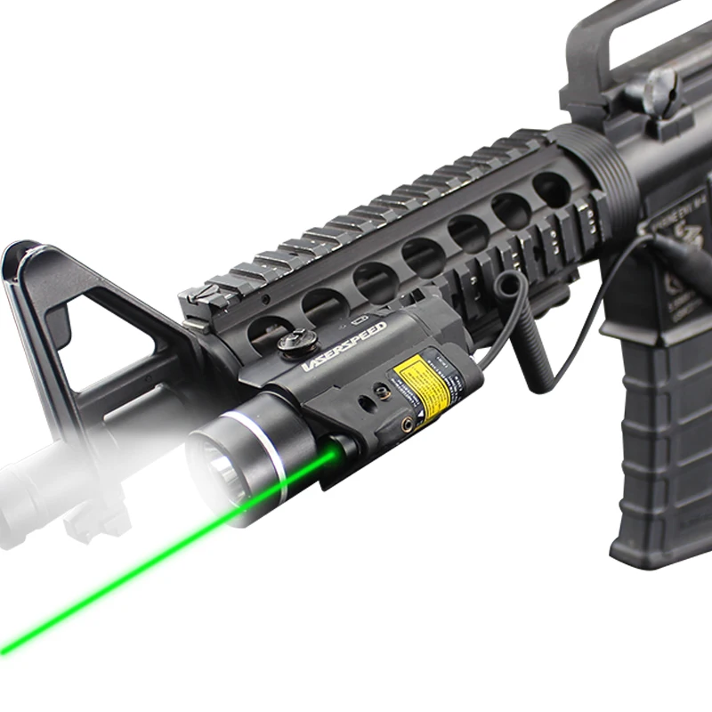 

Laserspeed LS-CL2 Tactical Light Strobe With Green Laser For Shooting Hunting Rifle Pistol LED Weapon Lights Self Defence Laser