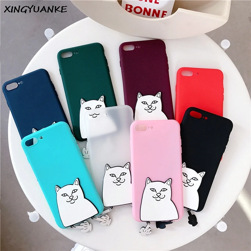 XINGYUANKE 3D мультфильм чехол для huawei P8 Lite 2017 Cute средний палец кошка Coque Honor 8 на Чехол