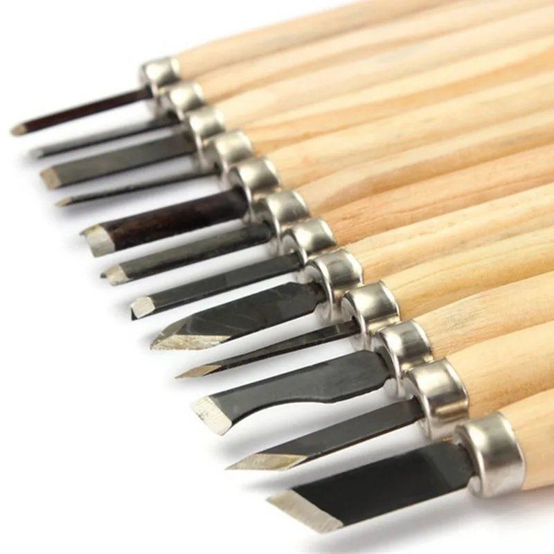 Buy G 12pcs Wood Handle Carving Mini Chisels Kit Handy