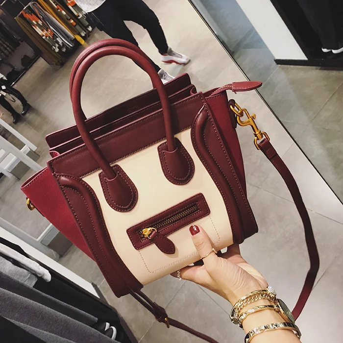 Smiley Bag Trapeze small mini messenger bags for women font b leather b font font b