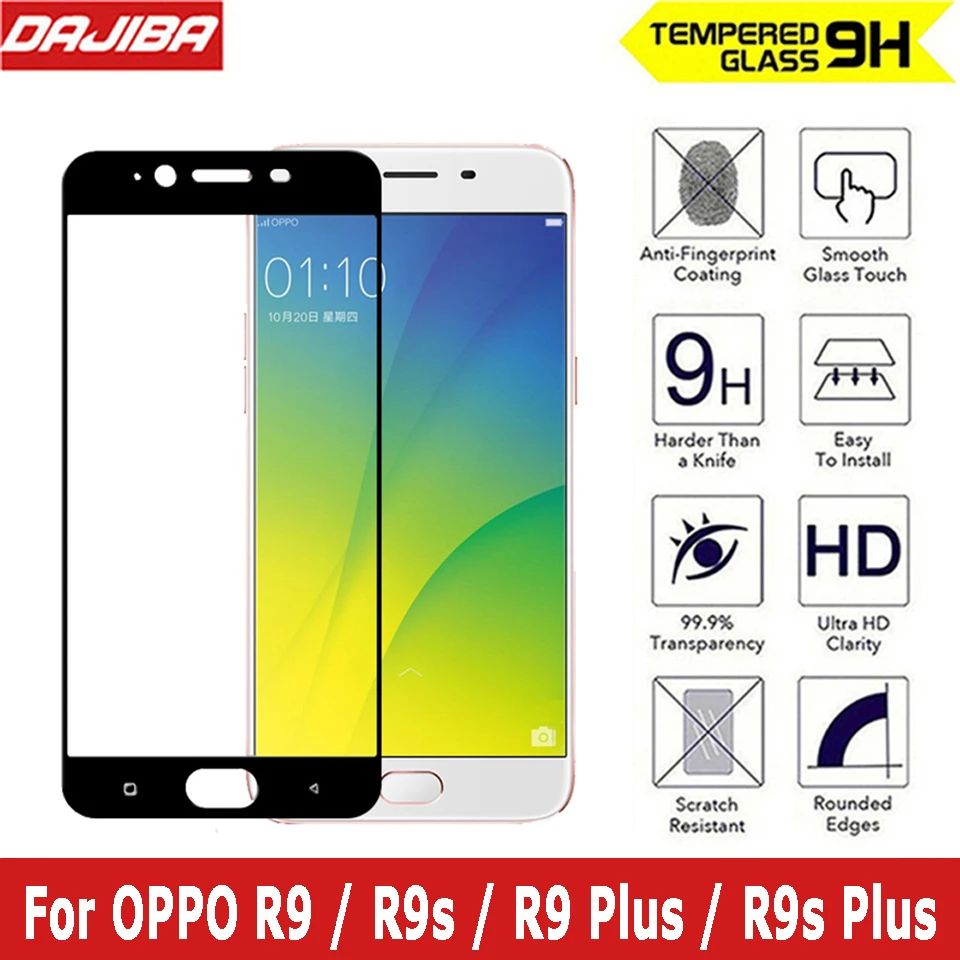 9H полное покрытие закаленное стекло для OPPO R9 Plus R 9 Защитная пленка экрана R9s |