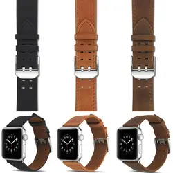 Из натуральной кожи для Apple Watch 40mm 44mm 38 мм 42 мм один ремешок для Iwatch серии 4/3/2/1 браслет ремешок для часов