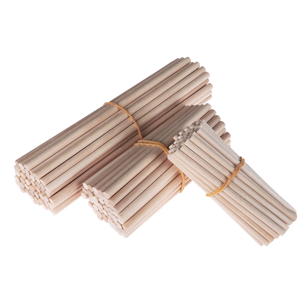 

50/100pcs 80mm/100mm/150/mm Pine Round Wooden Rods Sticks Premium Durable Wooden Dowel for DIY Crafts Building Model Woodworking