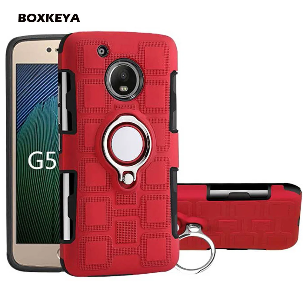 Чехол-подставка с магнитным кронштейном и кольцом для пальца Moto G5 Plus C E4 X4 2017 G8 One