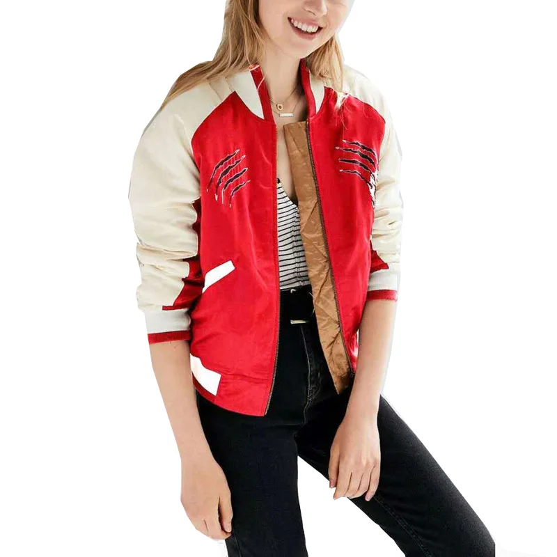 2016 New Fashion Women Tiger Embroidery Baseball Flight Jacket Female