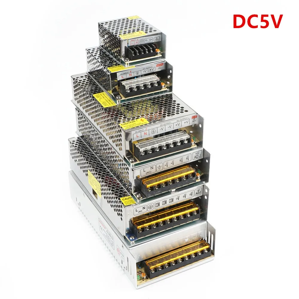 DC5V переключение Питание 10 Вт/20 Вт/30 Вт/50 Вт/100 W/150 W AC110V 220 V постоянного тока до DC5V Трансформатор Адаптер для Светодиодные полосы света