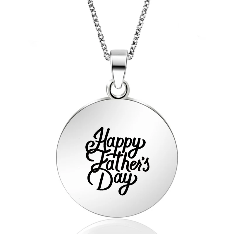 ABAICER Customized Happy Father's Day Best Gifts Pendant Stainless Steel Necklaces Engrave Name Love Tag Logo Jewelry | Украшения и