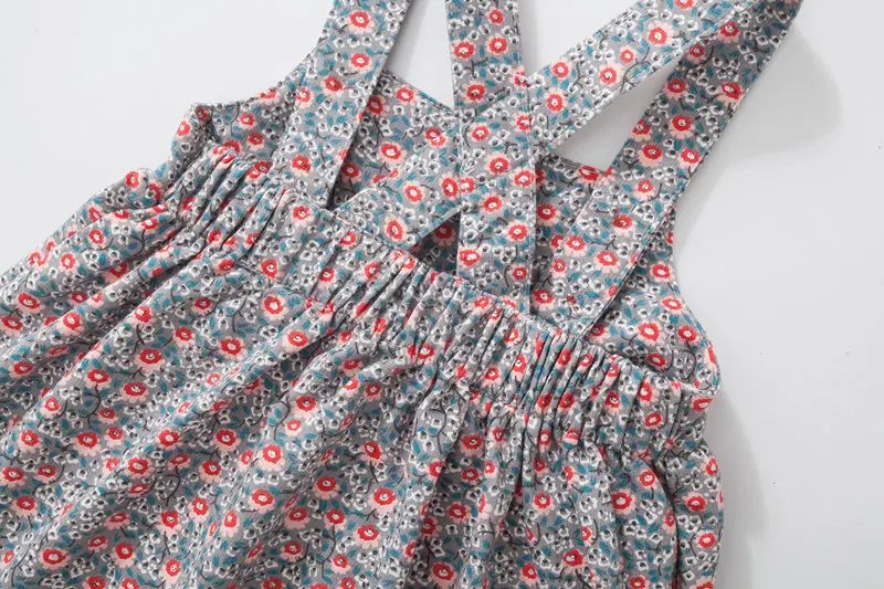 Новые осенние платья для девочек Стрейчевые вельветовые широкие Платья с цветочным рисунком на бретельках, милое осеннее платье-майка для детей возрастом от 2 до 7 лет