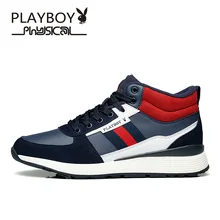 Playboy/Повседневная шерстяная теплая зимняя обувь из хлопка мужские ботинки из микрофибры ботильоны с круглым носком высокие зимние ботинки DS67154