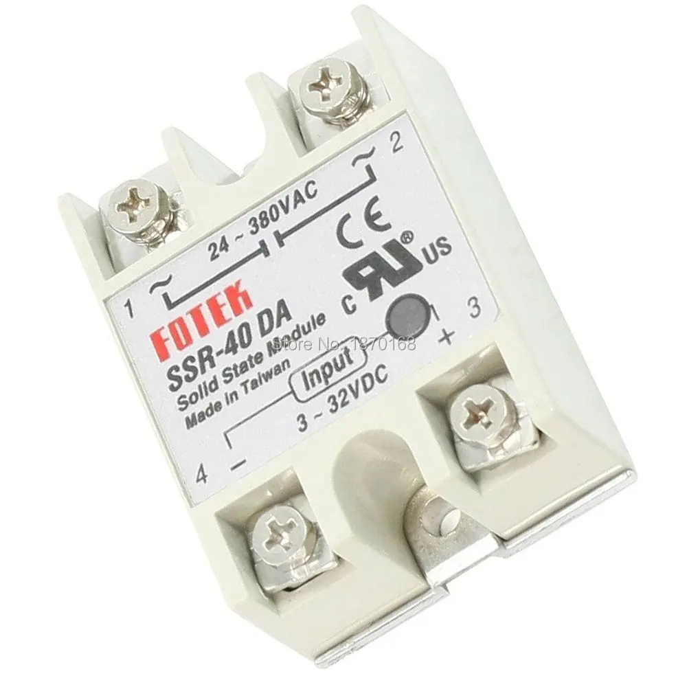 

Ssr-40da kontrol suhu AC 24 V - 380 V Output Relay Solid state, 40A SSR-40DA