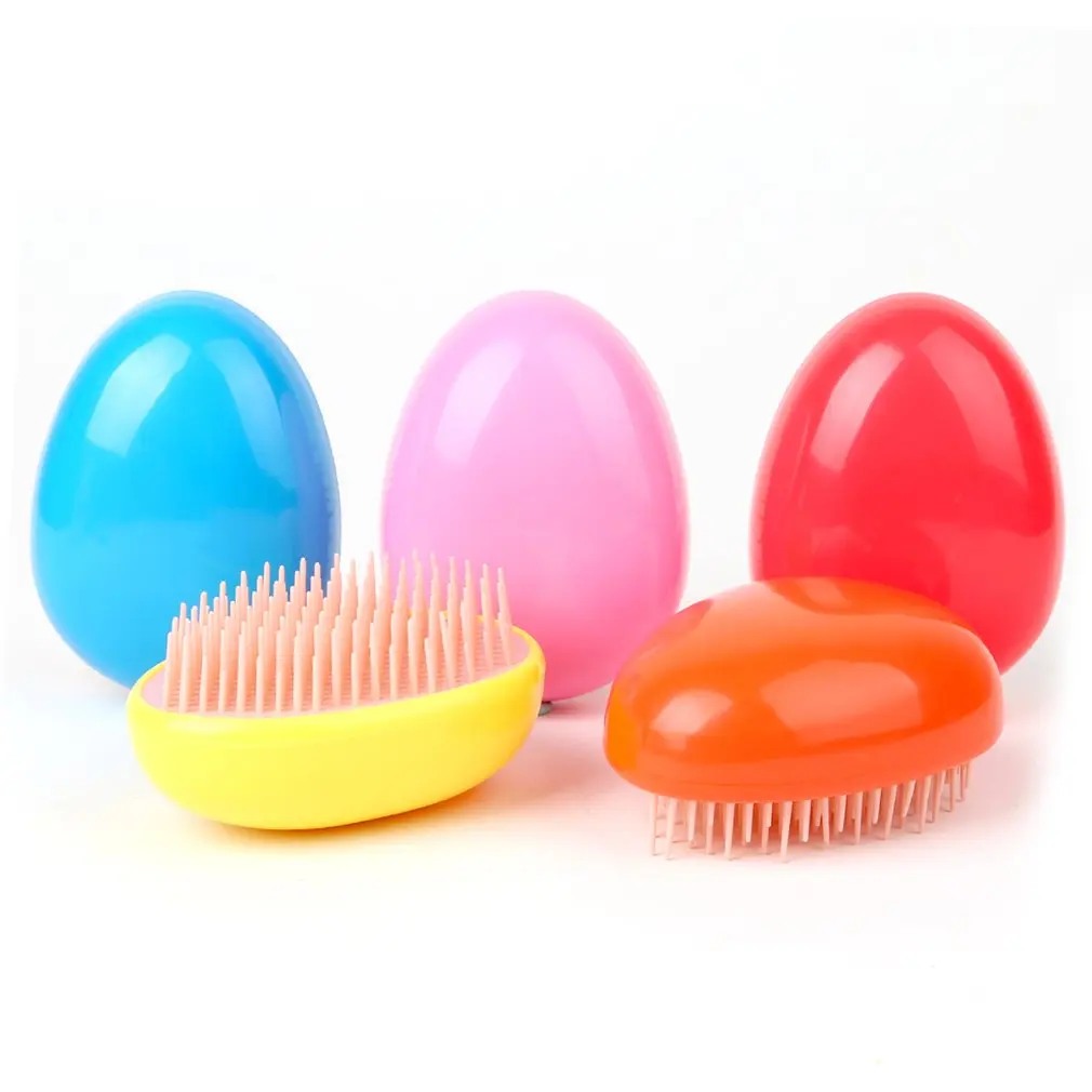

1 Pcs Egg Shaped Plastic Hair Combs Tangle Detangling Comb Portable Anti-static Straight Hair Colorful Comb for Women
