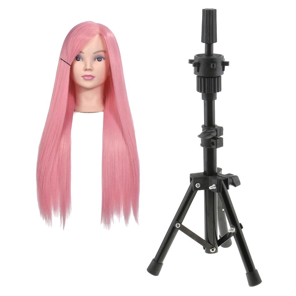 

Synthetic Hair Styling Mannequin Haidressing Training Head+Tripod