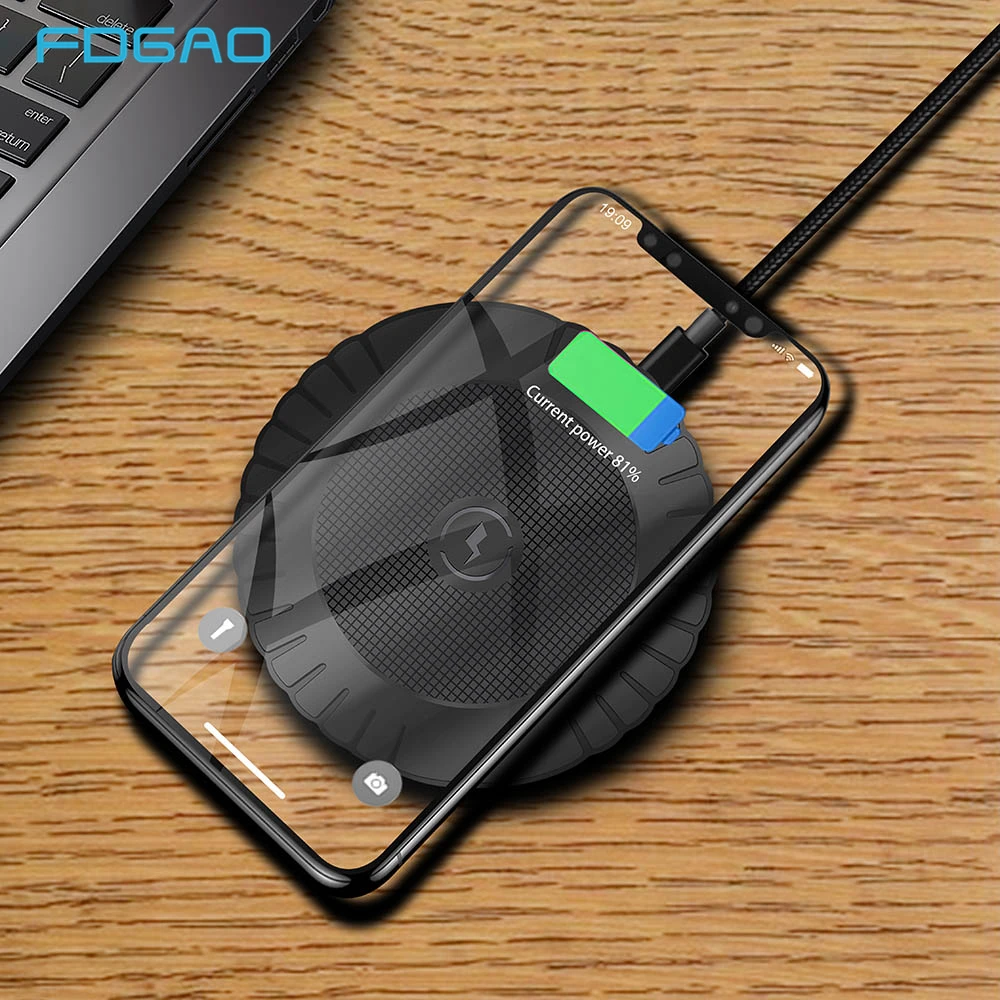 

FDGAO Wireless Charger For iPhone XR XS Max X 8 Plus 5W Fast Qi Wireless Charging Pad For Samsung Note 9 S9 S8 Phone USB Charge