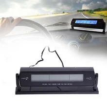 3 in 1 Multi Function Car Digital Auto Thermometer Voltmeter Alarm Clock Volt Temperature Tester Outdoor Indoor LCD Backlight