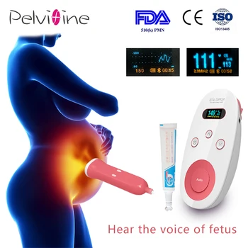 

Pelvifine FDA ultrasound Fetal Doppler Heartbeat Detector Baby Care Household for Pregnant Fetal Pulse Meter LCD No Radiation