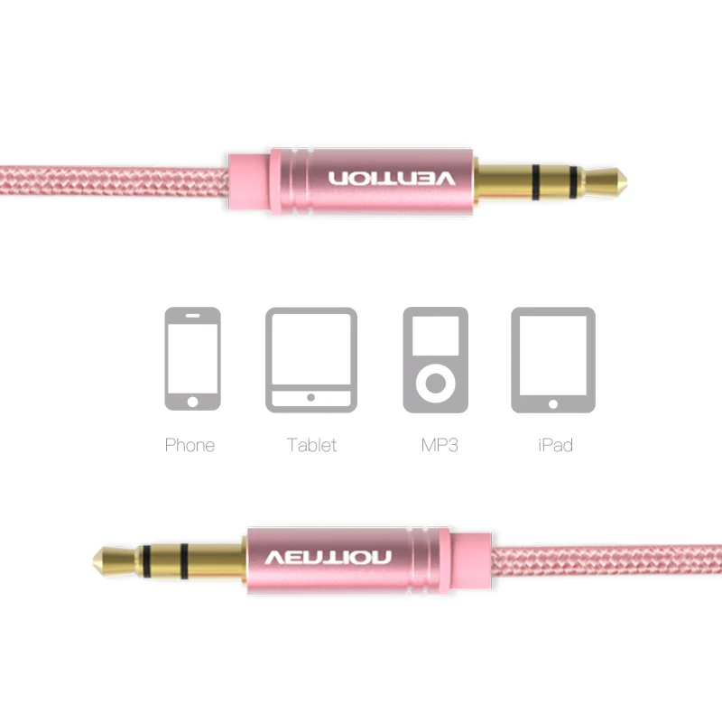 Vention Позолоченный разъем 3 5 мм Aux кабель папа аудио для автомобиля iPhone MP3 MP4