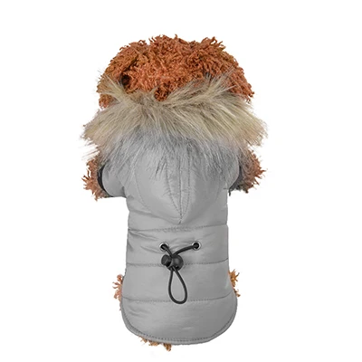 Пуховик для собак одежда для собак для маленьких собак одежда для чихуахуа зимняя одежда для собак пуделей одежда для той терьера на зиму пальто для собак xs куртки для собак йоркширский терьер комбинезон - Color: Gray