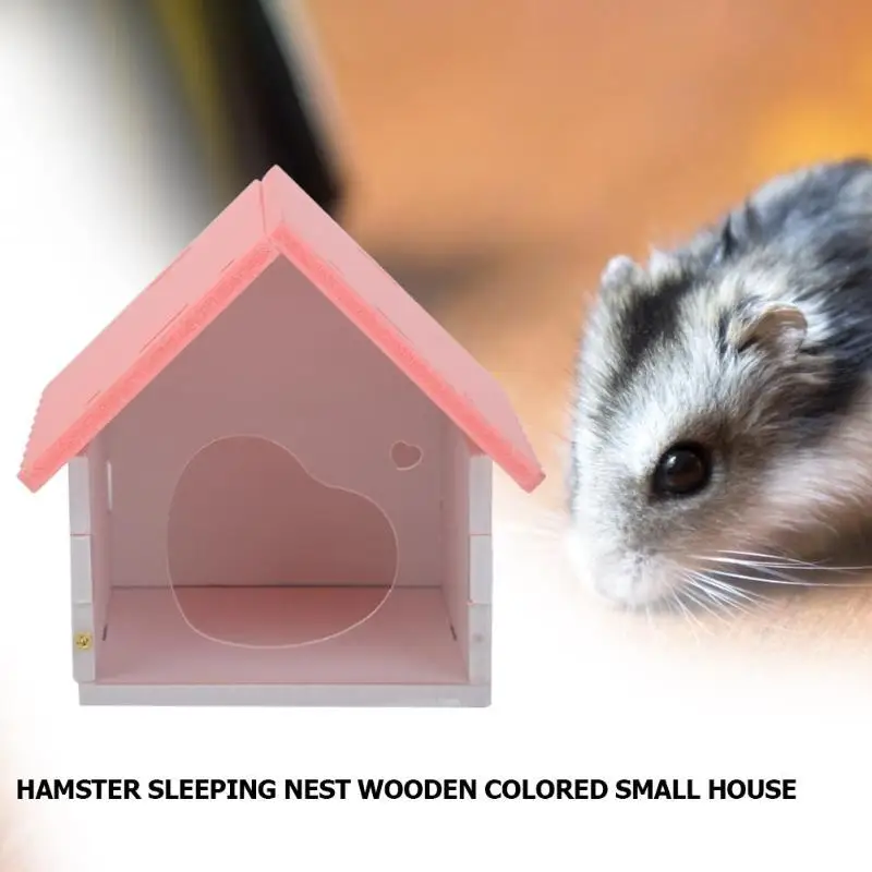Wooden Hamster Nest House Small Pet Animal Playing Cage Sleeping Bed Castle Small Animal Cages Hamster House